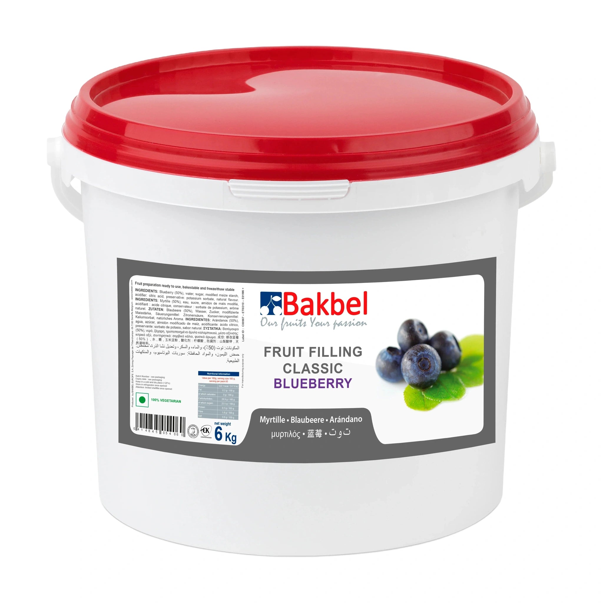 Bakbel Les Fruit Filling 50% Blueberry 6Kg