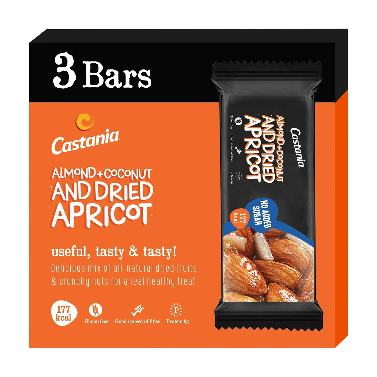 Castania Almonds & Coconuts No Added Sugar Healthy Bar 38G(3 Bars)Tripack