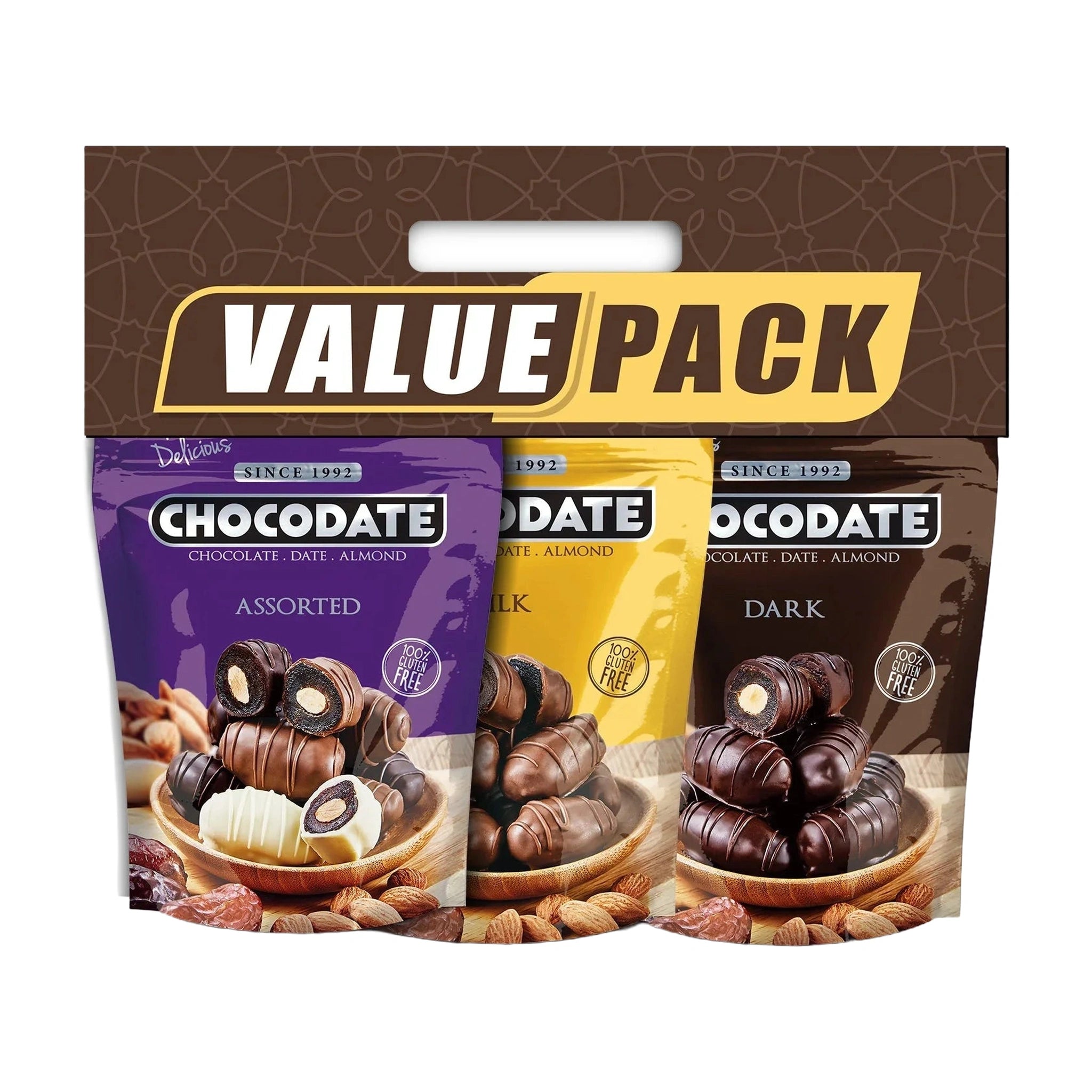 Chocodate Assorted | Exquisite Bite Sized Delicacy | Value Pack - 3 Packs (80gm each) Near Expiry