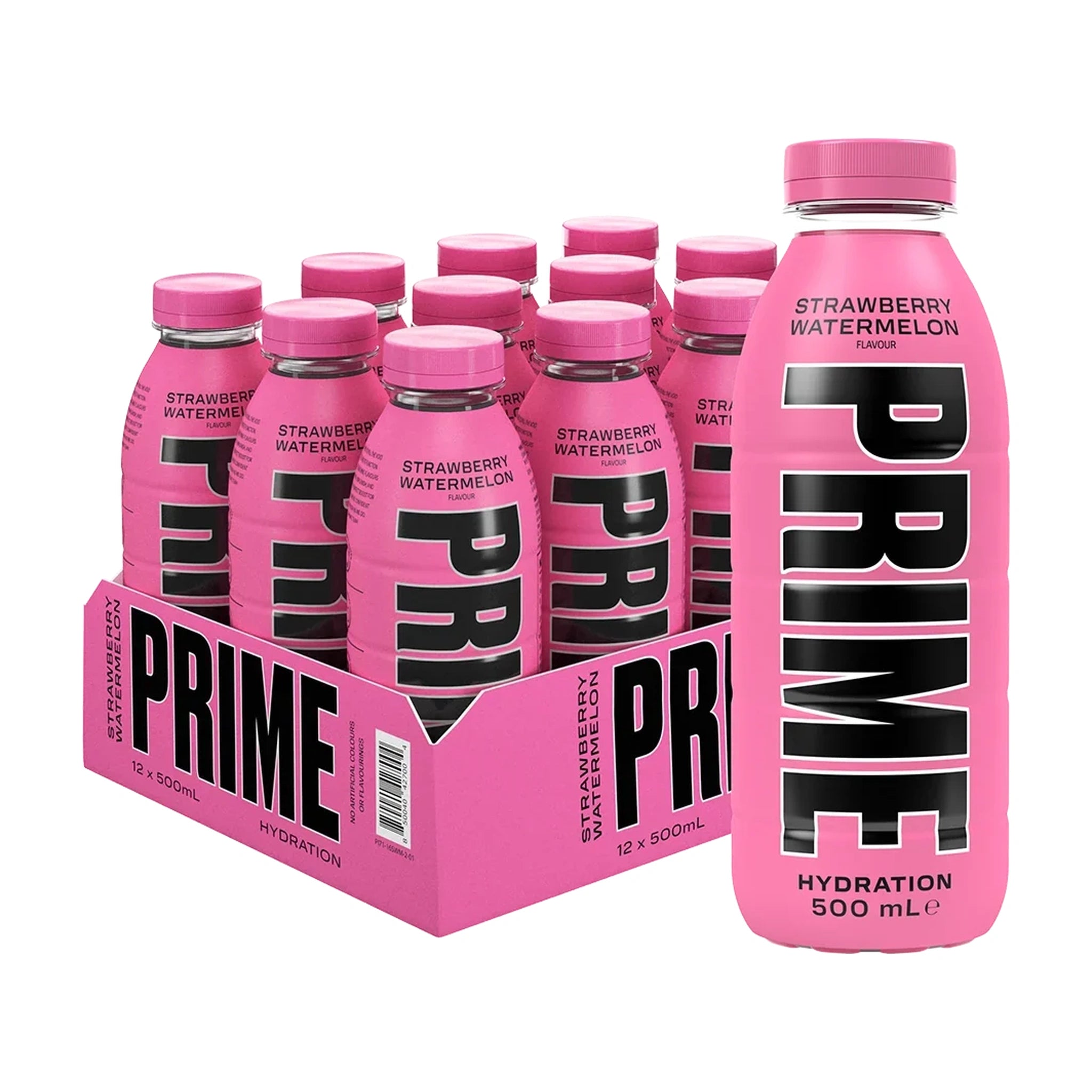 Prime Hydration Drink Strawberry & Watermelon Flavour 500ml (Pack of 12)