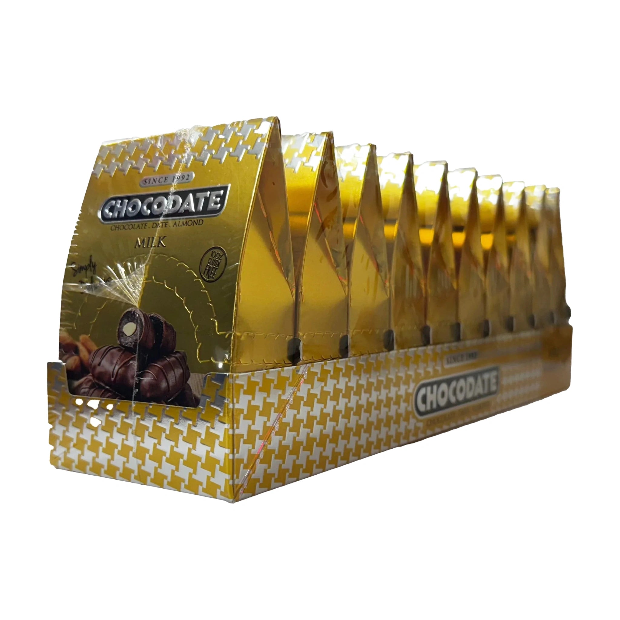 Chocodate Milk | Exquisite Bite Sized Delicacy |  Golden Roasted Almond 33gm (Pack of 10)