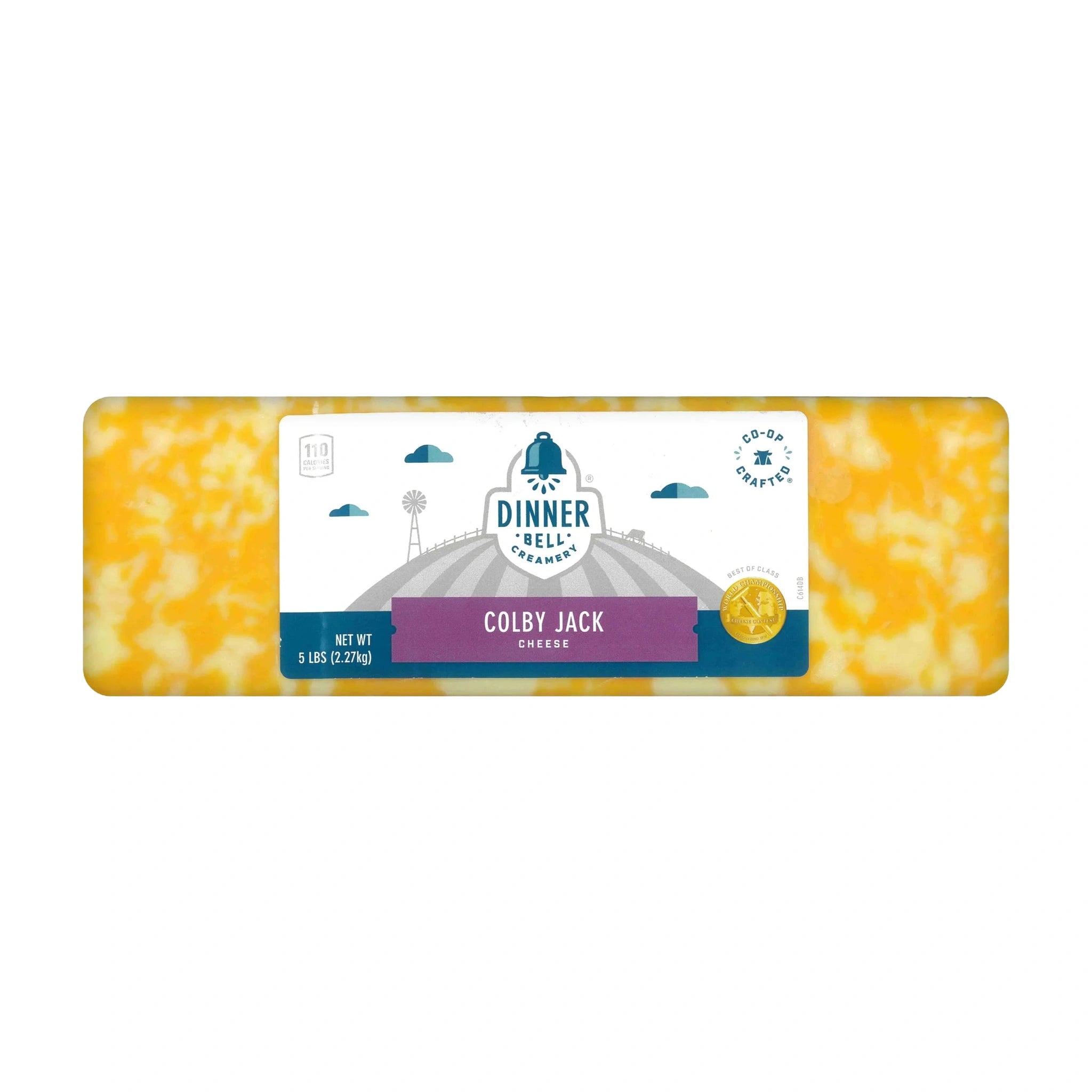 Dinner Bell Creamery Colby Jack Cheese Block 2.27Kg