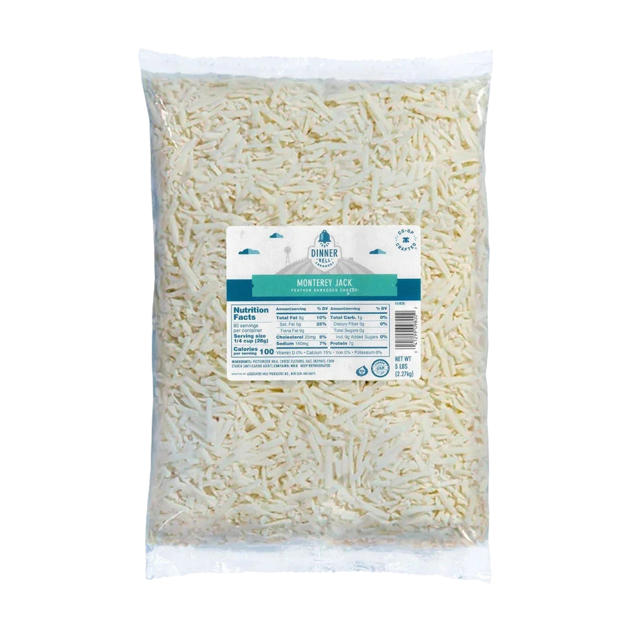 Dinner Bell Creamery Monterey Jack Shredded Cheese 2.27Kg