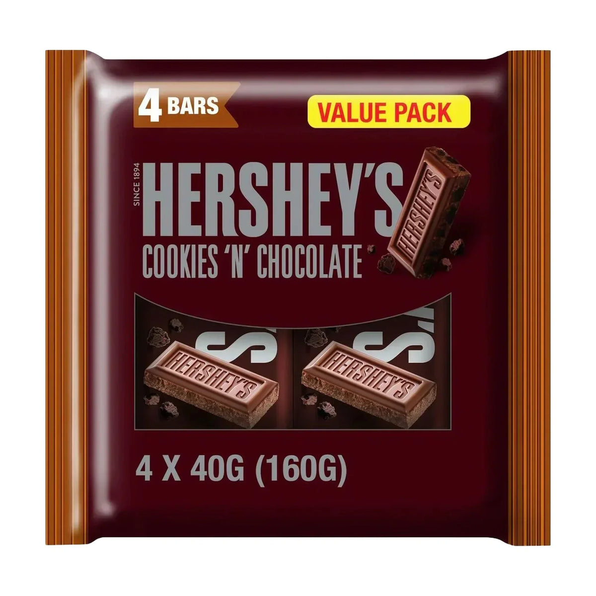 Hershey's Cookies 'n' Chocolate Bars, 4 × 40 g