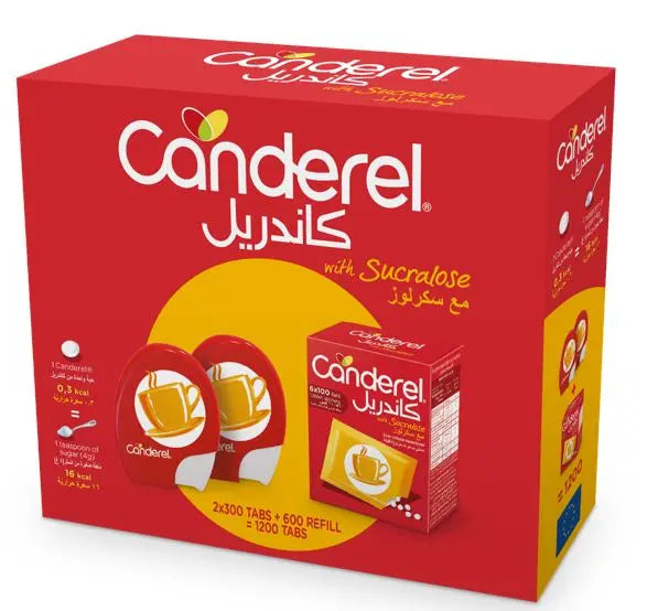 Canderel Sucralose 300 Tabs x 2 + 600 Tabs Refill (1200 Tabs)
