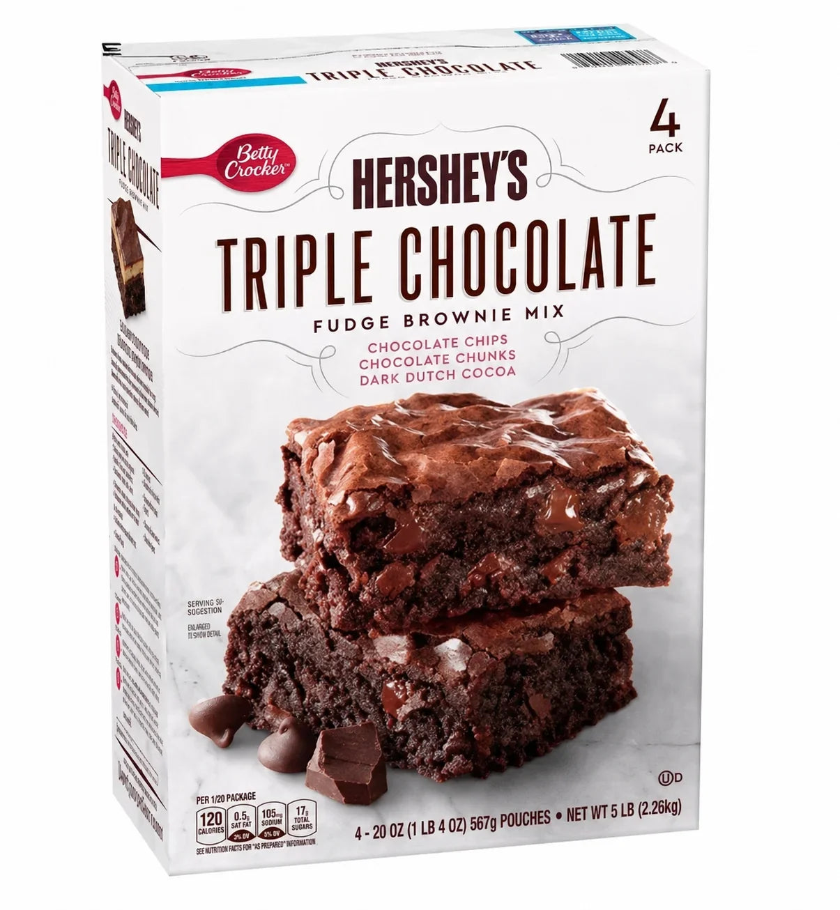 Betty Crocker Hershey's Triple Chocolate Fudge Brownie Mix, 567g (4 Pc)