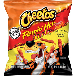 Cheetos Crunchy Flaming Hot Cheese Flavored Snack, Made with Real Cheese - 8 OZ