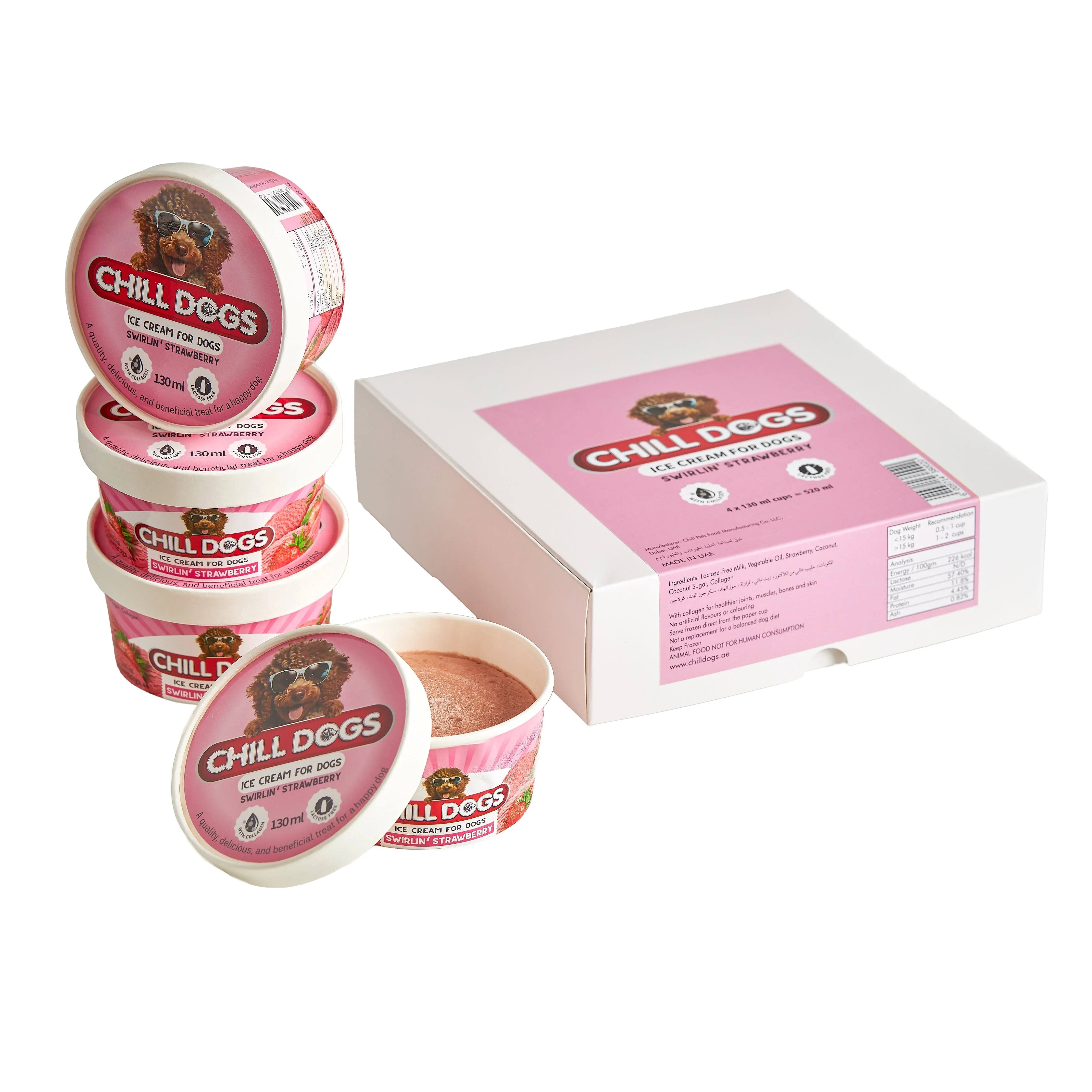 Chill Dogs Swirlin' Strawberry Box 4Cups 130ml