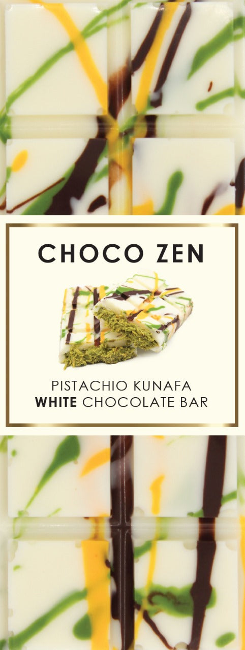 Choco Zen Pistachio Kunafa White Dubai Chocolate Bar