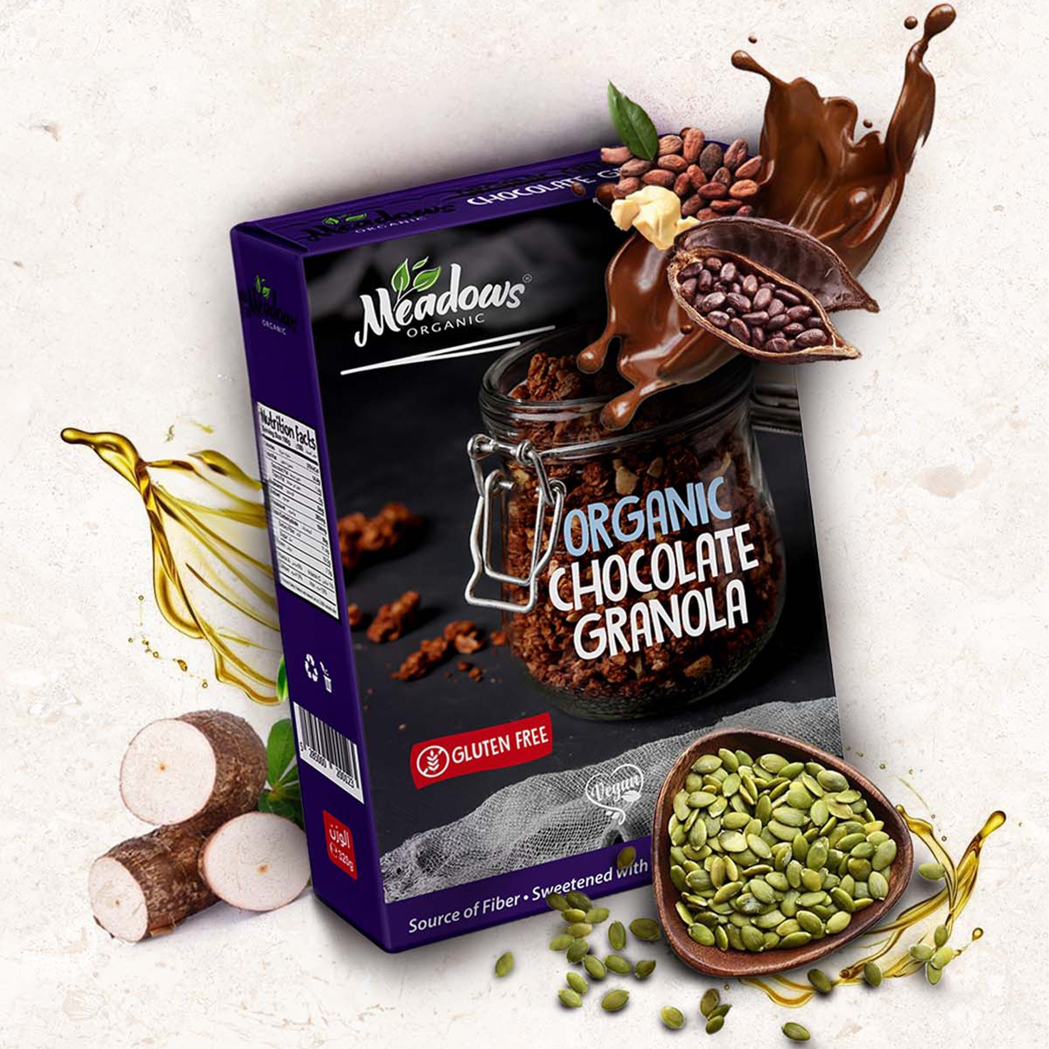 Meadows Organic Crunchy Granola Chocolate 320g