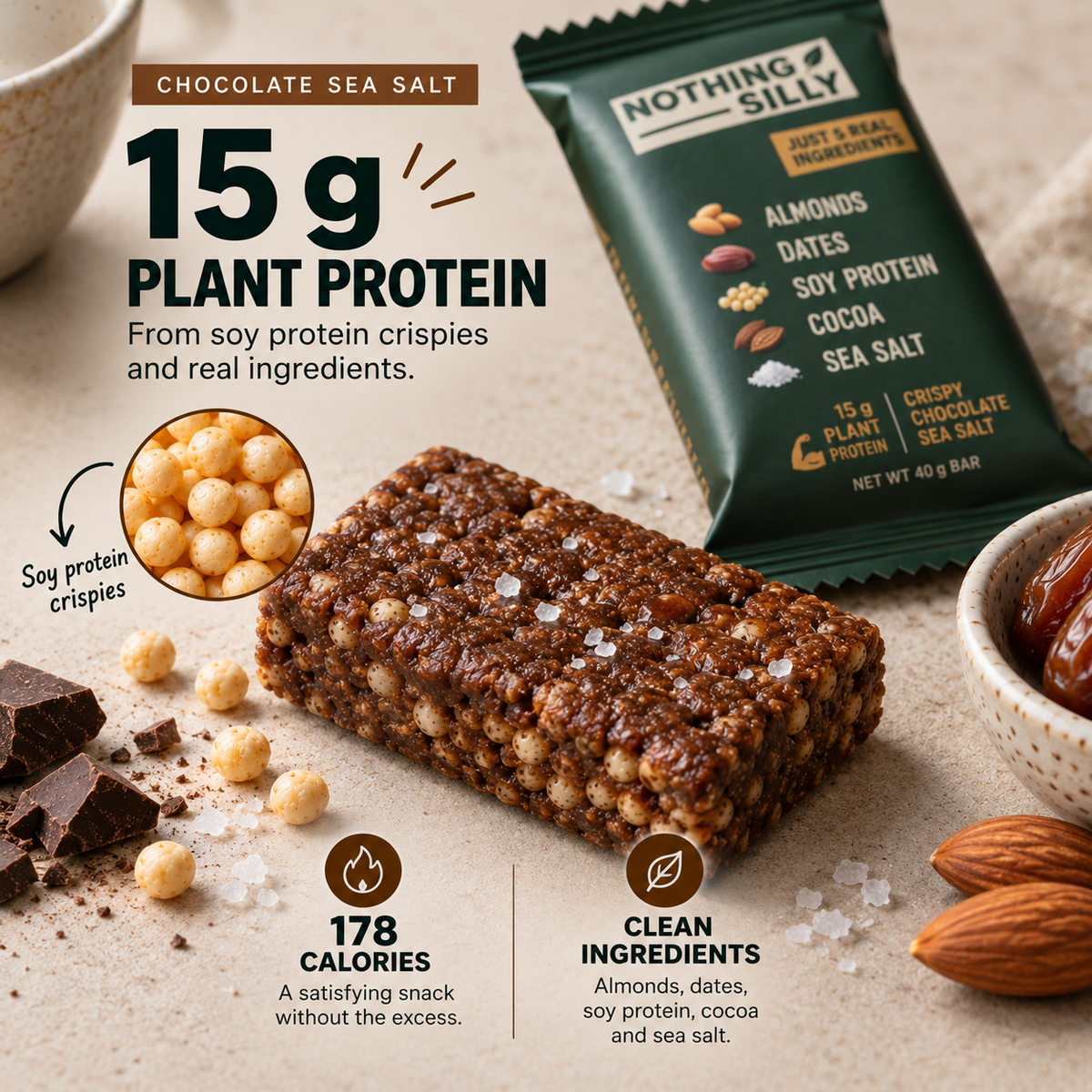 Chocolate Sea Salt - 6 Bars (Buy 6 and AED AED 9)