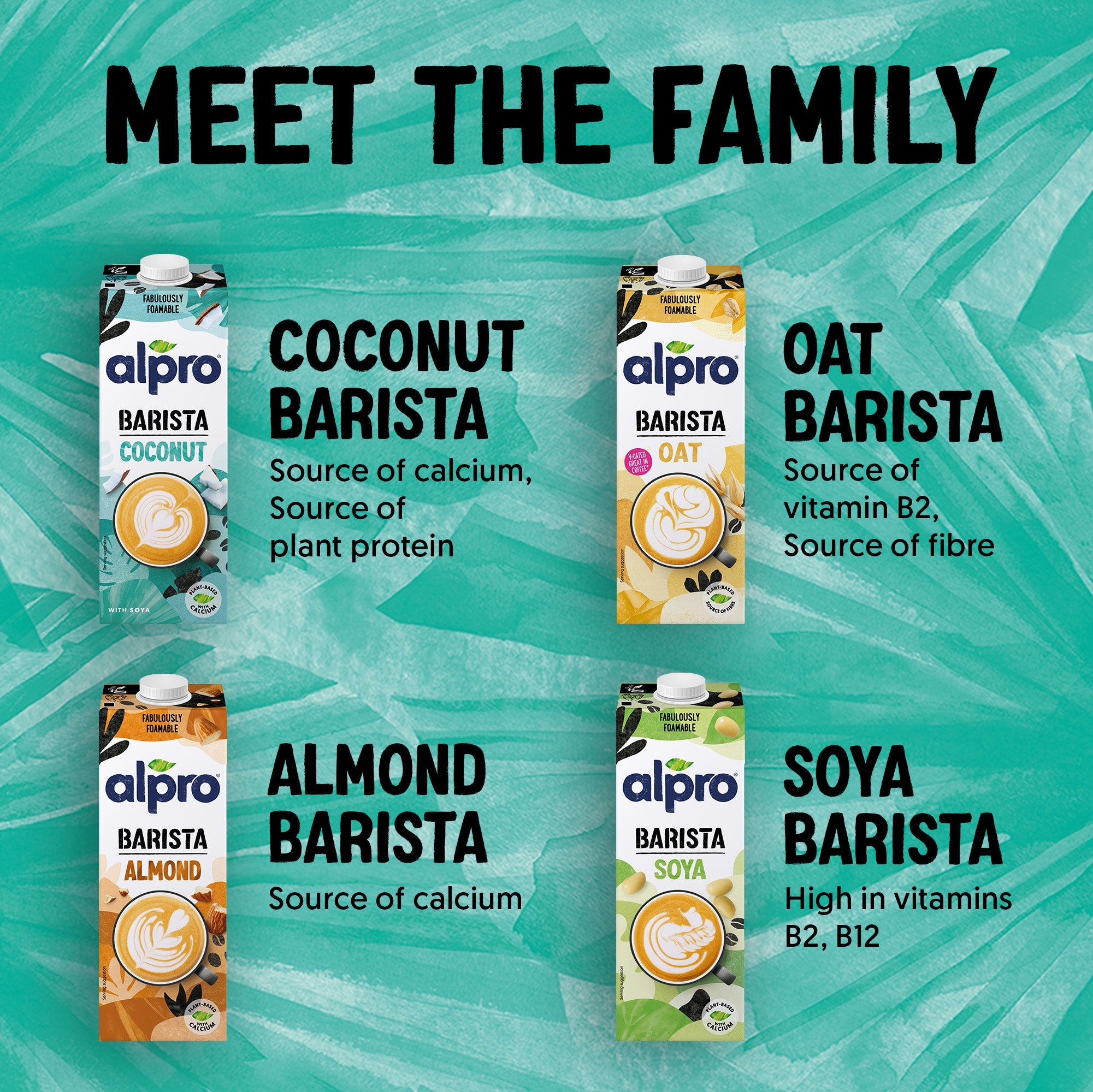 Alpro Barista Coconut Drink 1L,(Pack of 4) 100% Totally Plant Based, Dairy & Vegan, Naturally Free From Lactose, Fabulously Foamable Addition To Your Coffee