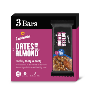 Castania Dates & Almonds No Added Sugar Healthy Bar 35G (3 Bars) Tripack Promo
