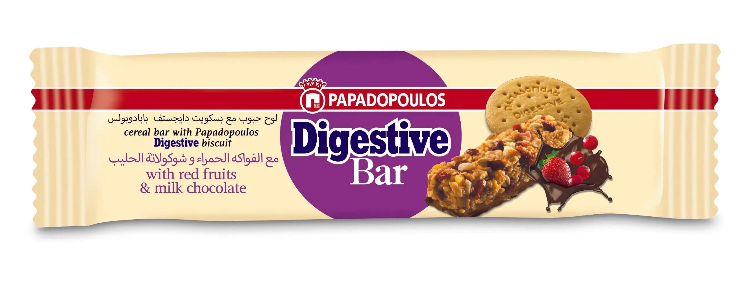 Digestive Bar with Fruits and Chocolate
