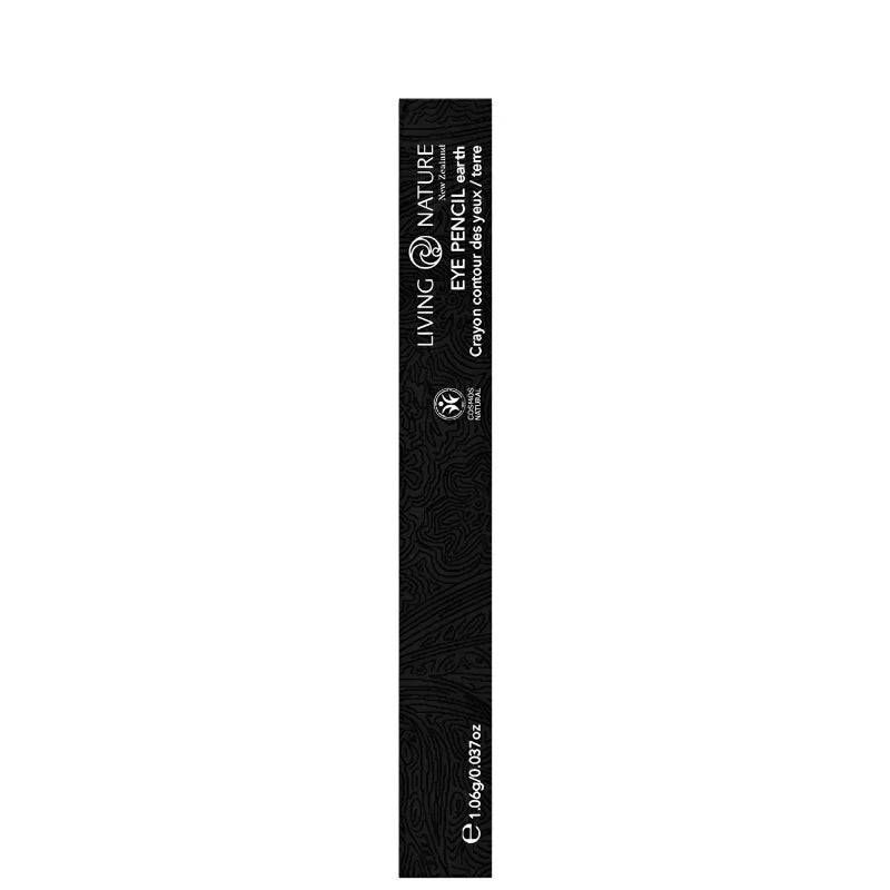 Black eye pencil with 'Living Nature' branding on a white background