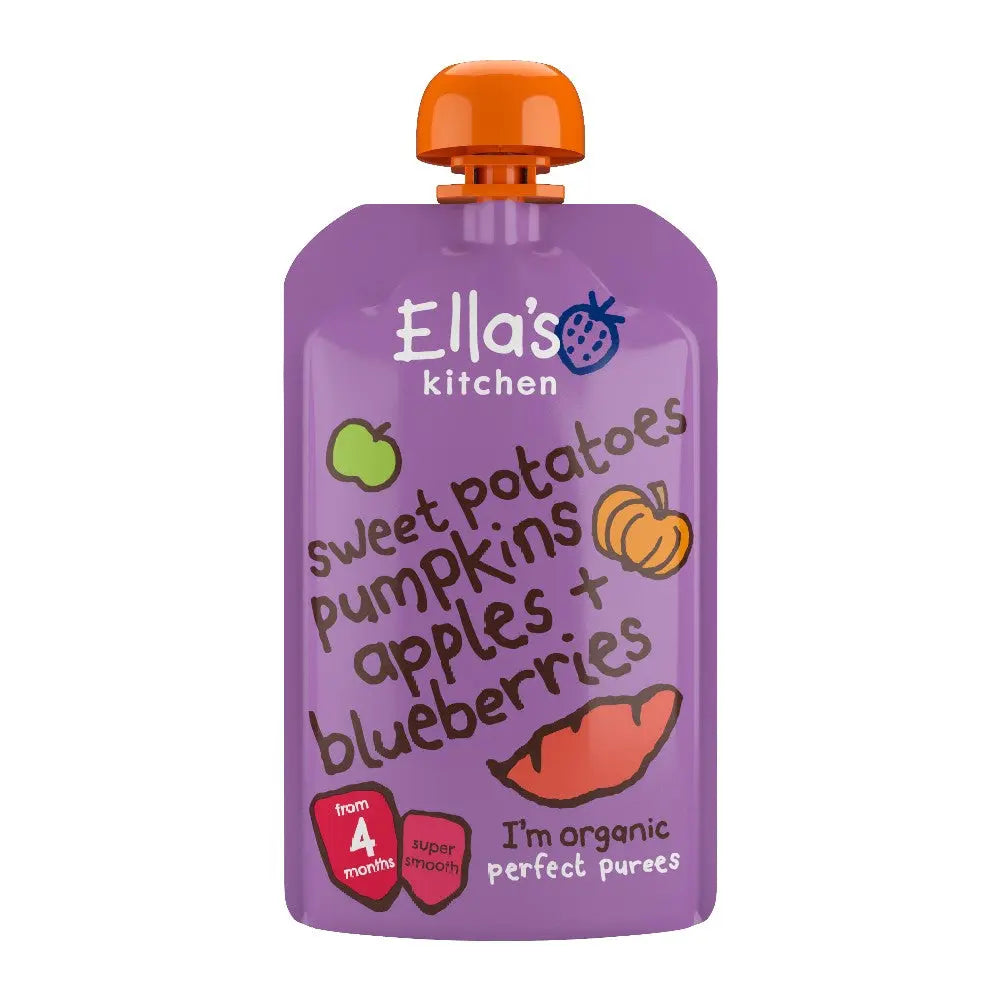Ella's Kitchen organic sweet potato pumpkin apples + blueberries 120g