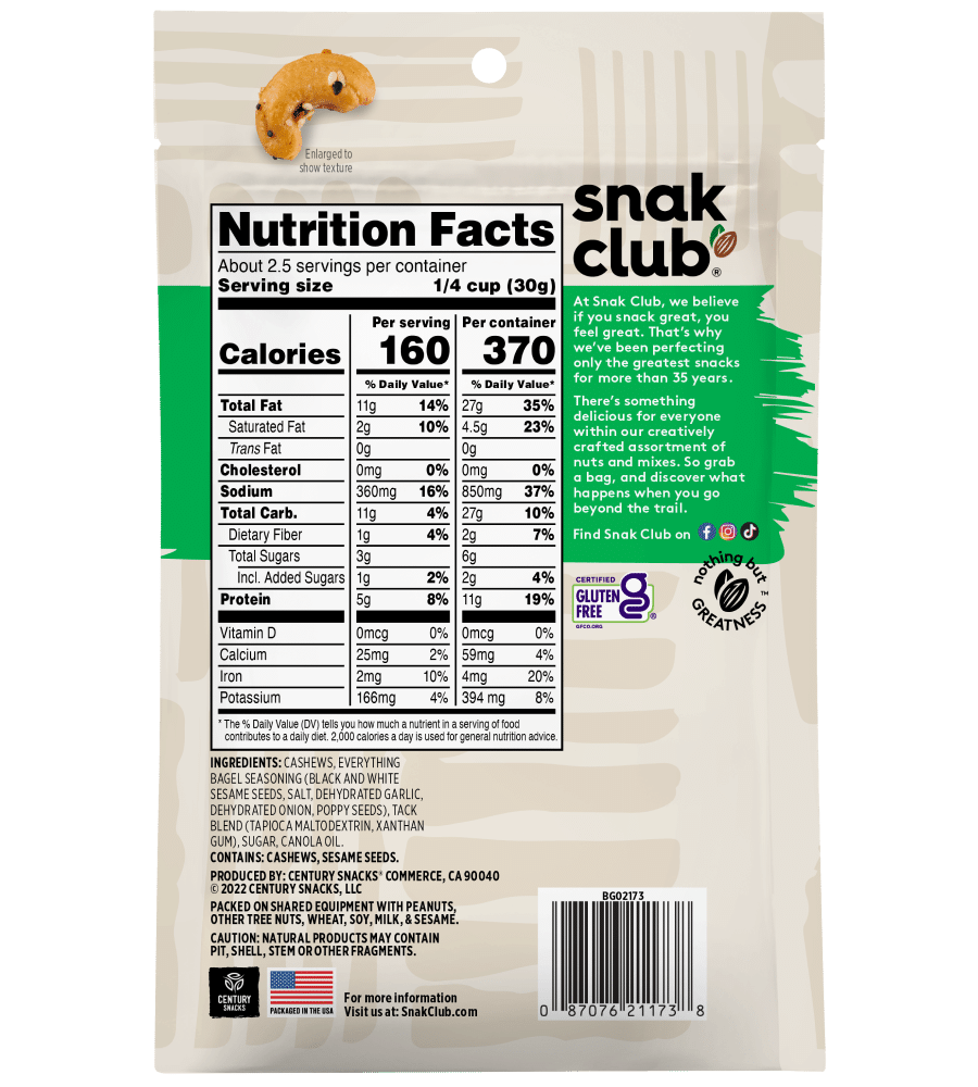 Snak Club Everything Bagel Cashews 71g