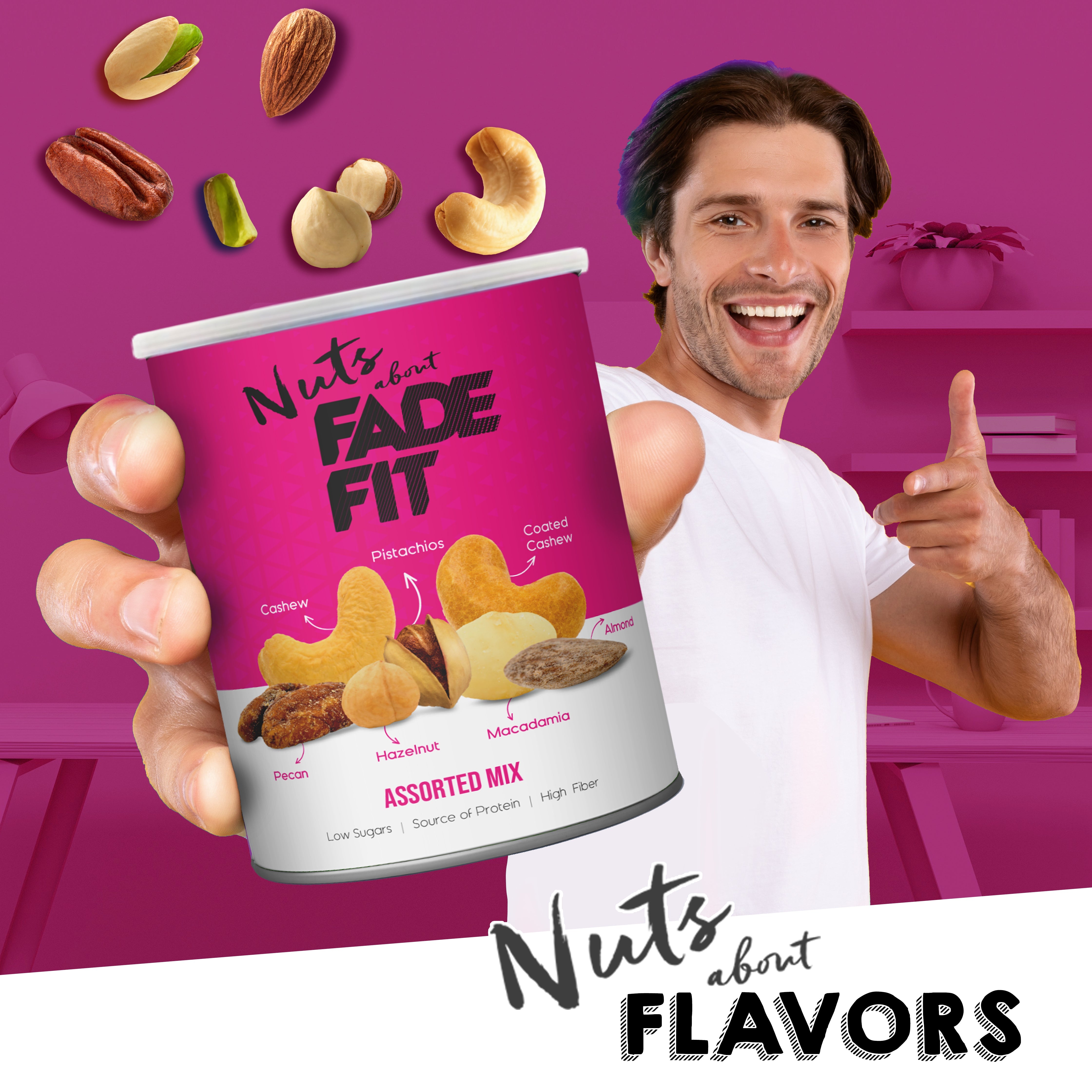 Fade Fit Assorted Mix Nuts,Low Sodium 200gm