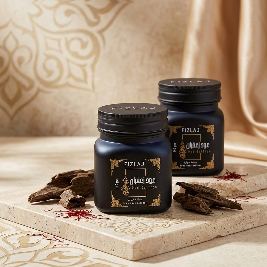 FIZLAJ Oud Zaffron Duo – 2 × 140gm Premium Bakhoor