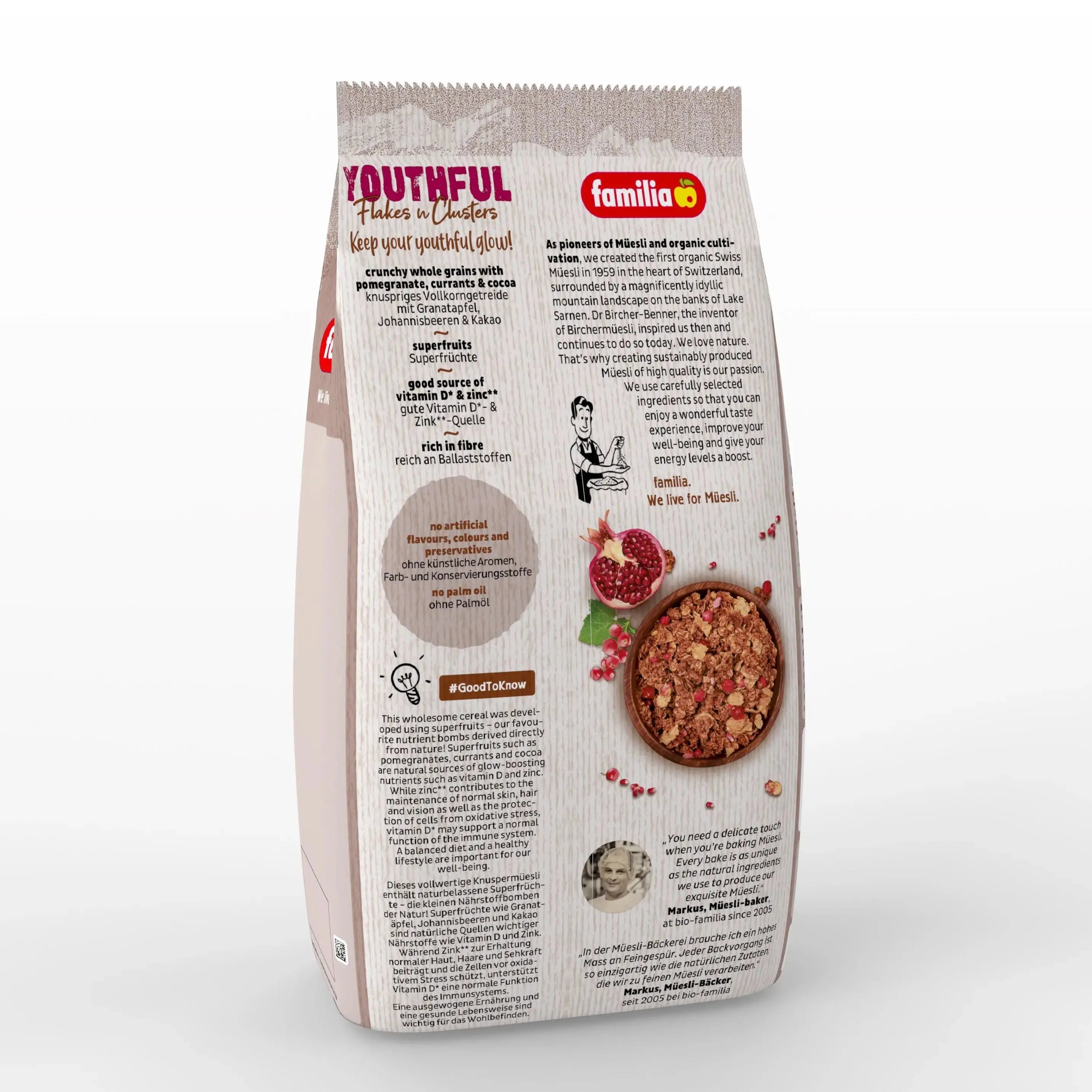Familia Flakes n Clusters Cereal - Youthful Berries & Cocoa 350g