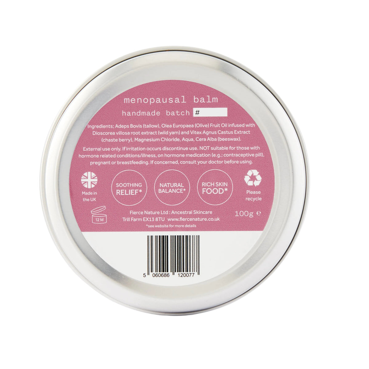 Fierce Nature Pure Organic Tallow Menopausal Balm + Wild Yam 100g