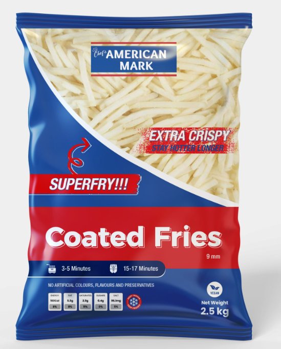 French fries 9x9mm (non-coated)