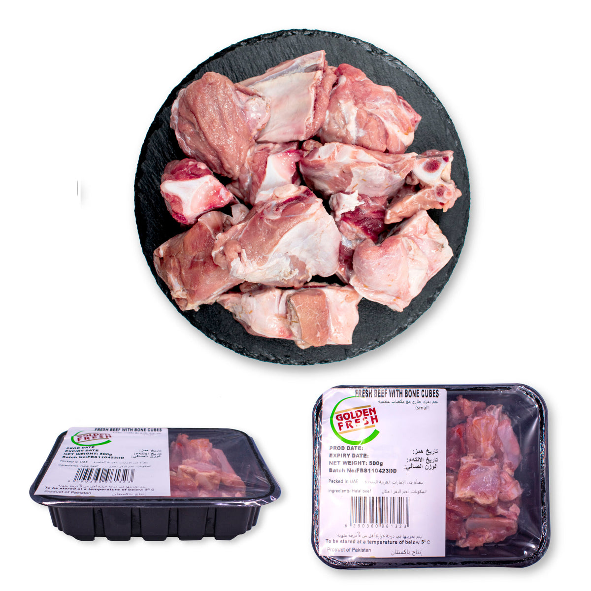 Fresh Pakistan Beef Cubes With Bone (500g)