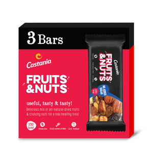 Castania Fruits & Nuts No Added Sugar Healthy Bar 35G (3 Bars) Tripack Promo