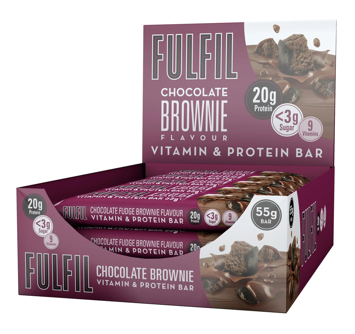 Fulfil Chocolate Brownie Flavour - Vitamin and Protein Bar - 55G 15 x 55G