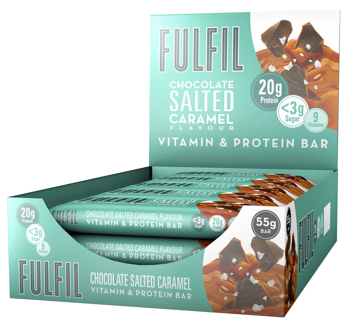 FulFil Chocolate Salted Caramel Vitamin and Protein Bar - 55G 15 x 55G