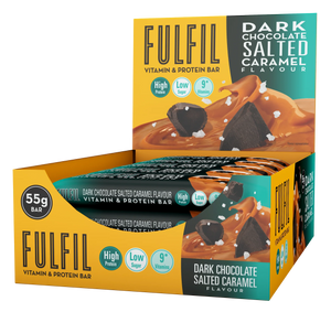 Fulfil Dark Chocolate Salted Caramel Flavour - Vitamin & Protein Bar, Low Sugar, High Protein, 150 Calories With 9 Vitamins - 55G 15 x 55G