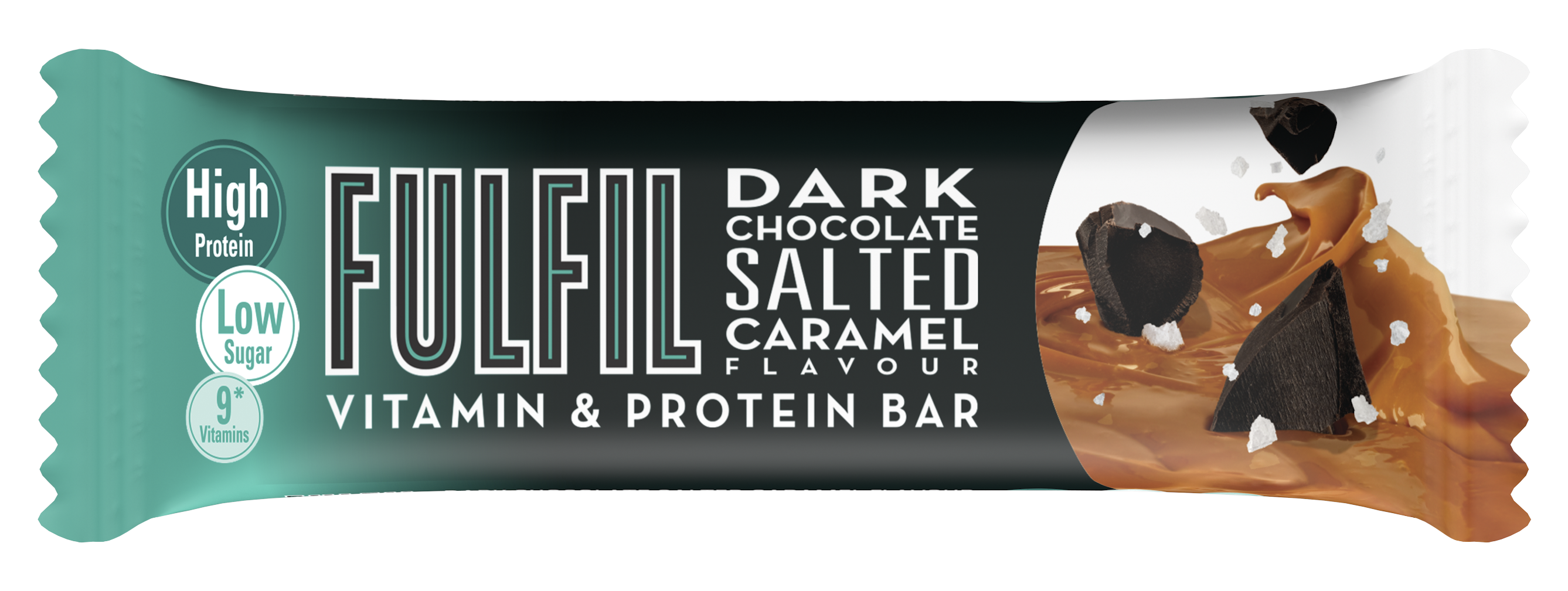 Fulfil Dark Chocolate Salted Caramel Flavour - Vitamin & Protein Bar, Low Sugar, High Protein, 150 Calories With 9 Vitamins