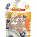 HappyTOT Organics Super Morning Bananas, Blueberries, Yogurt, Oats & Chia Pouch 113g