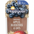 HappyBABY Organic Apples, Blueberries & Oats Pouch 113g