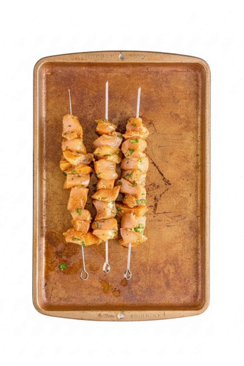 3 Skewers Marinated Chicken Breast Herbs 300g