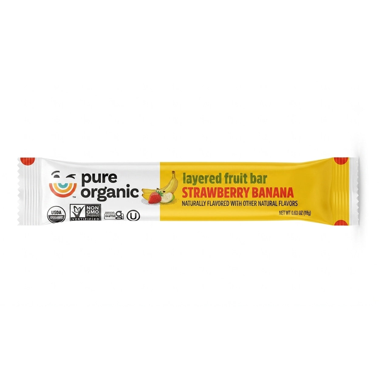 Pure Organic Strawberry Banana Layered Fruit Bar 18g