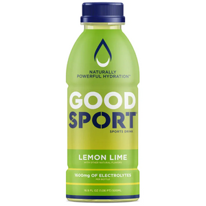 GoodSport Lemon Lime sports drink bottle, 1600mg electrolytes, plant-based hydration
