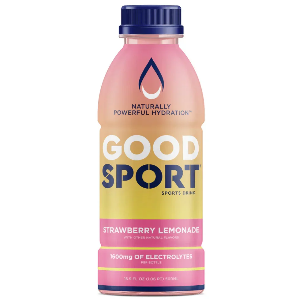 GoodSport Strawberry Lemonade sports drink bottle, plant-based hydration, 500ml, iPlantBased UAE