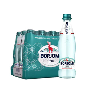 Borjomi Sparkling Glass Bottle Natural Mineral Water 12x330ml