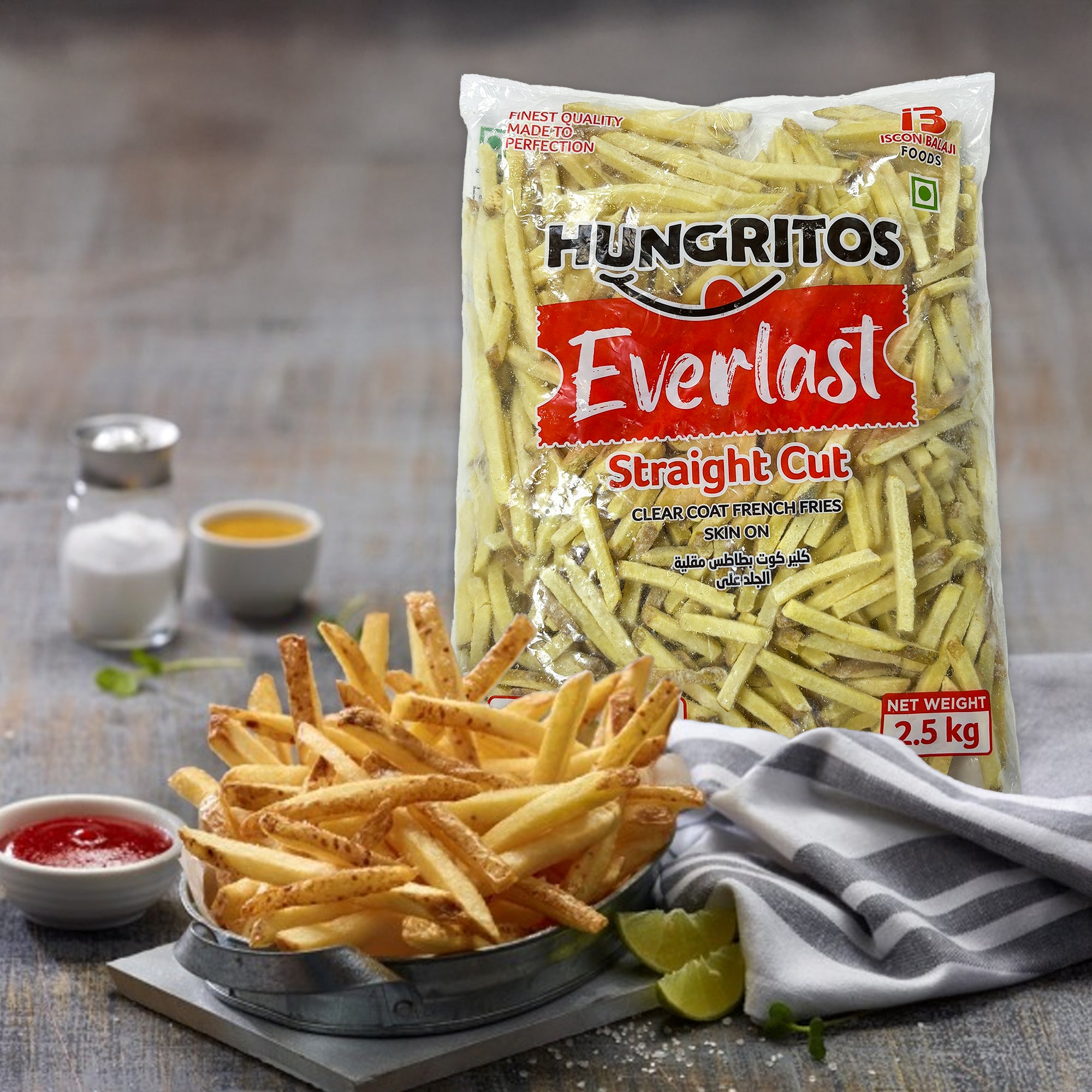 Skin-On Coated 9mm French Fries 4×2.5kg