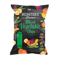 Hunter's Gourmet Mixed Vegetable Chips snack pack with sliced vegetable chips illustration, iPlantBased UAE plant-based food store