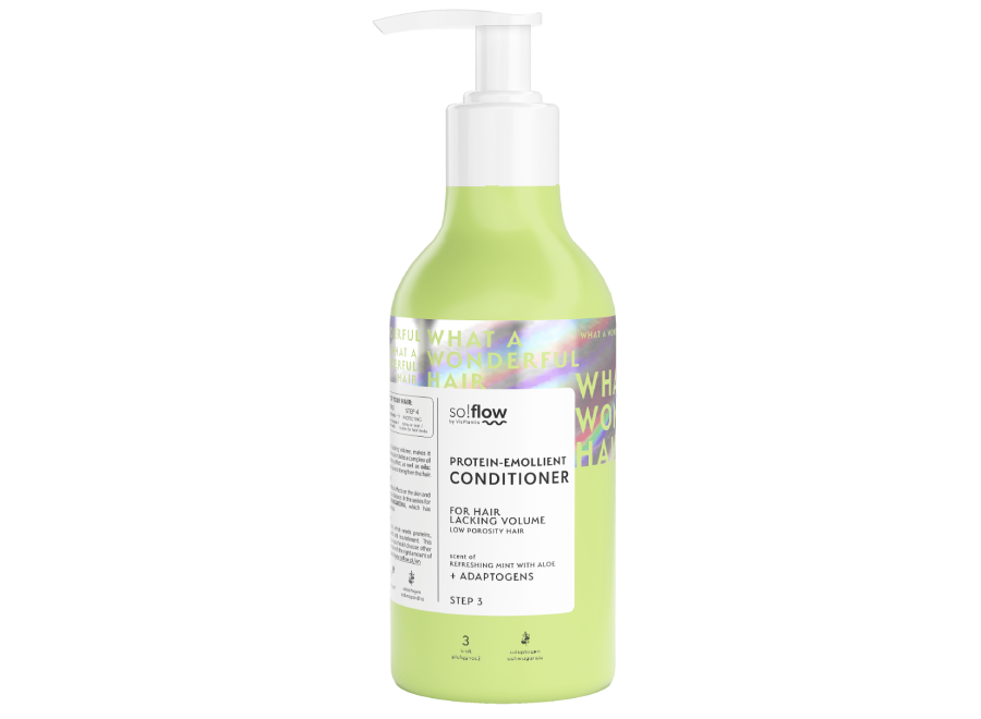 Protein Emollient Conditioner For Low Porosity Hair, Lacking Volume