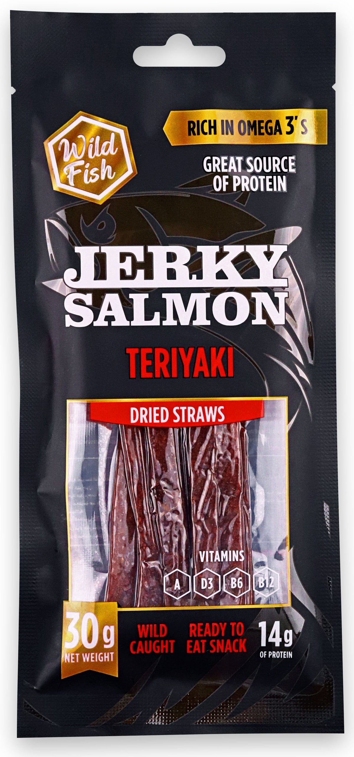 Wild Fish Pink Salmon Dried Straws Teriyaki 30g