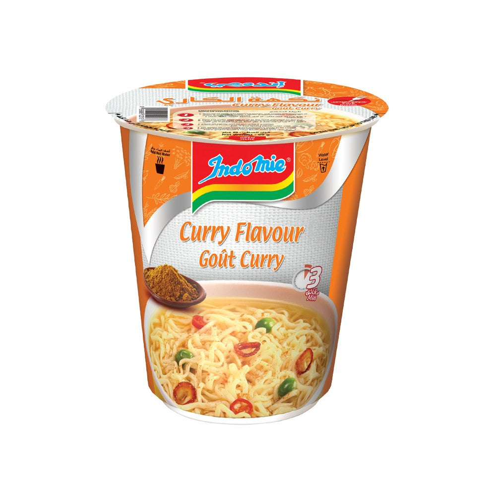 Indomie Instant Cup Noodles, Gout Curry Flavour with Seasoning Powder and Sauce  -60 g