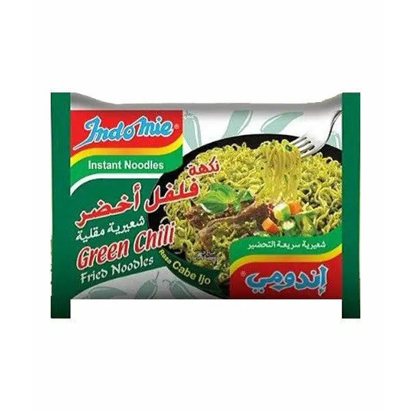 Indomie Instant Fried Noodles, Green Chilli Flavour (Pack of 5 - 80 g Each)