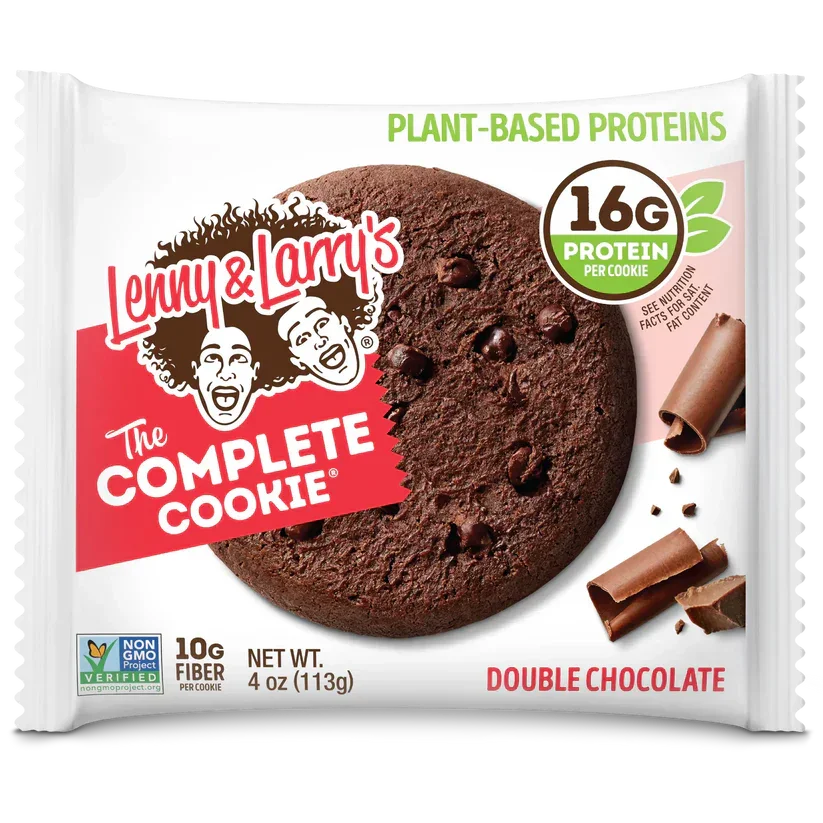 Lenny & Larry's The Complete Cookie Double Chocolate, plant-based protein snack, 4oz pack
