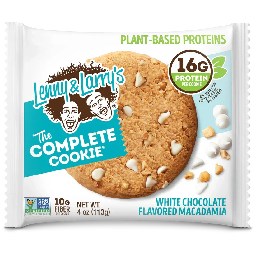 Lenny & Larry's The Complete Cookie white chocolate macadamia, plant-based protein snack