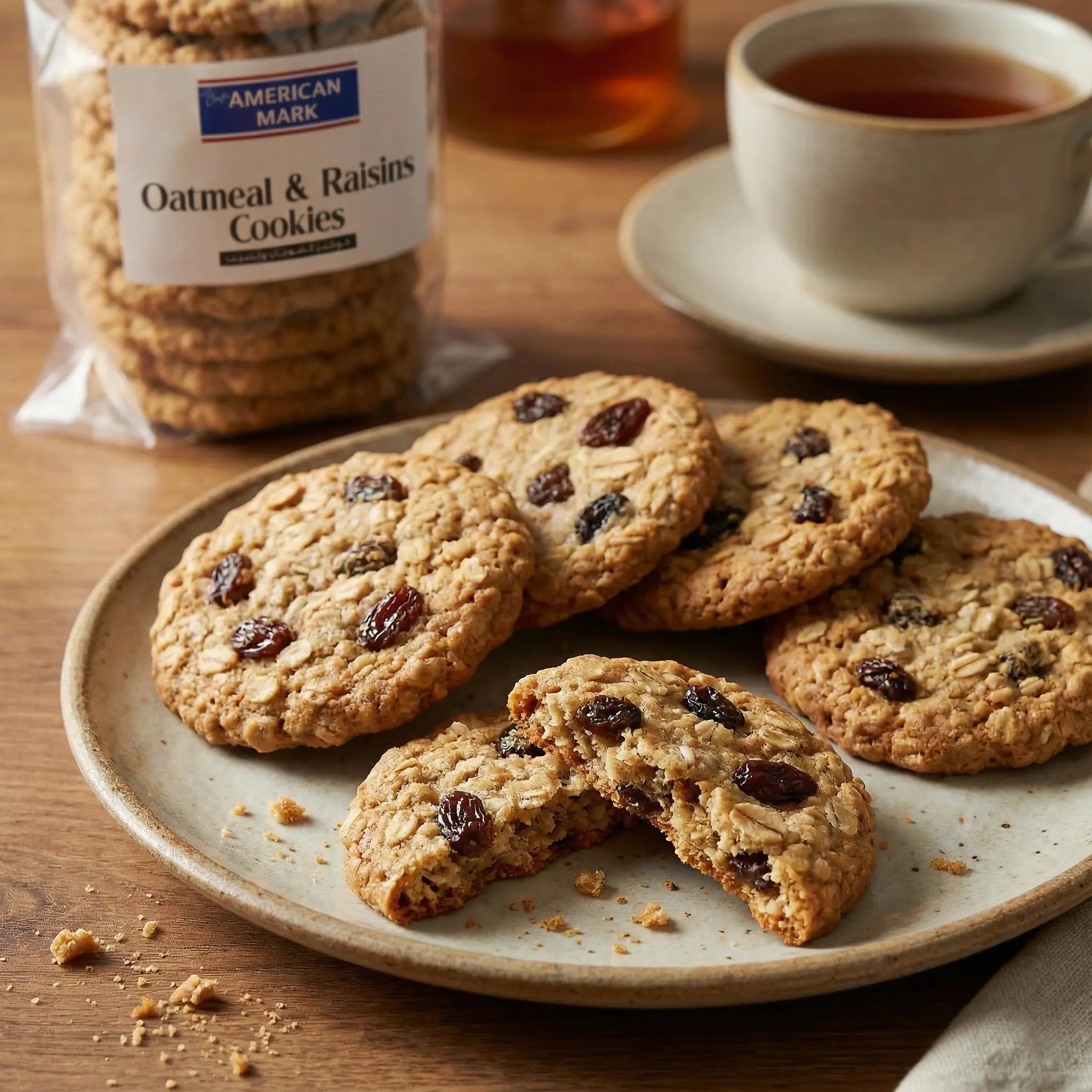 Oatmeal & Raisins Cookies – 10pcs (500g) | American Mark