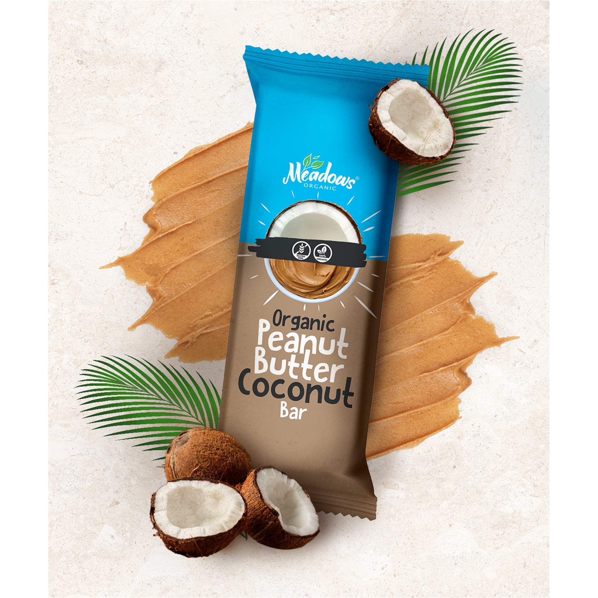 Meadows Organic Peanut Butter Coconut Bar 40g