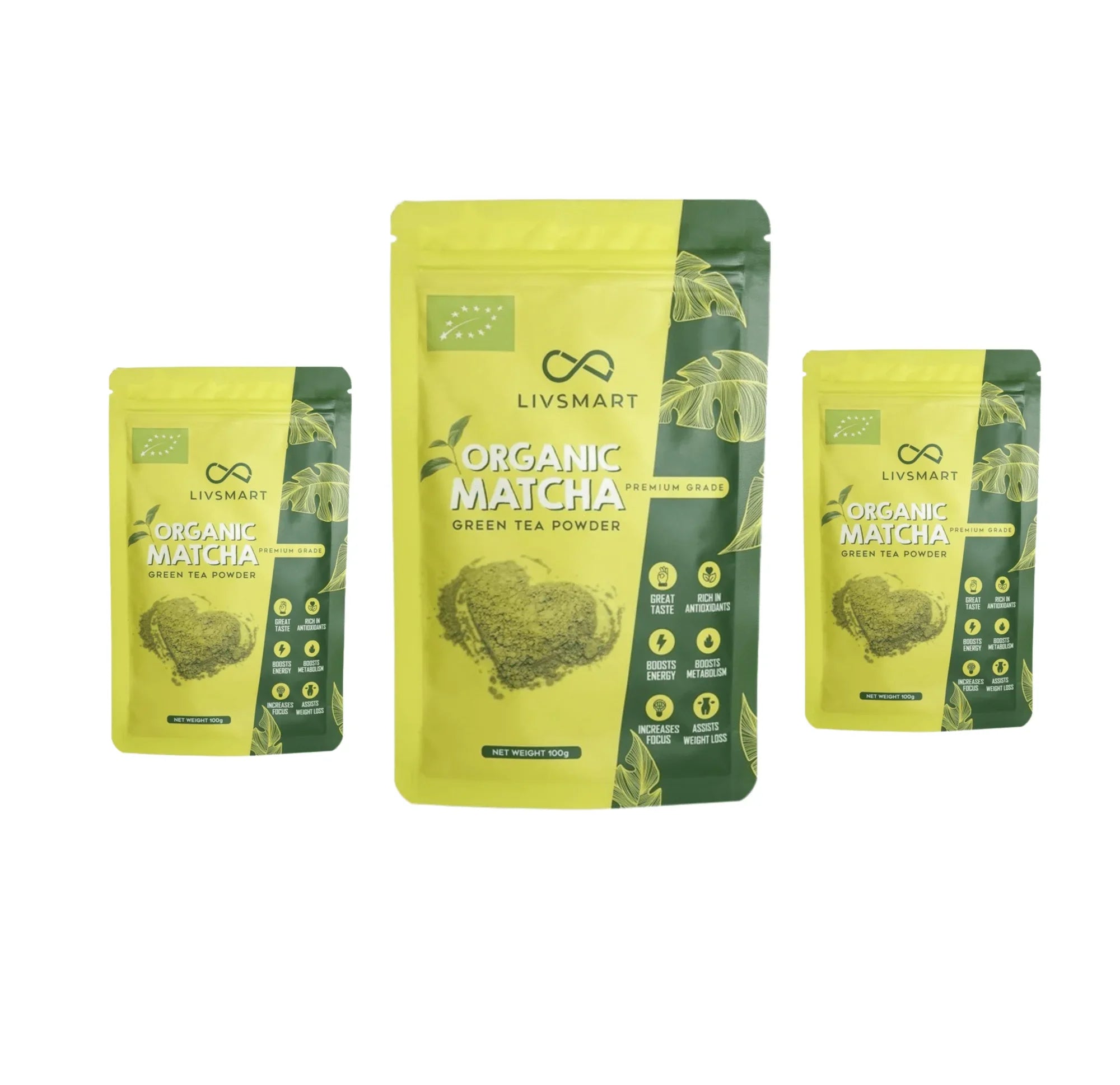Livsmart Organic Matcha Green Tea 100g Each (Pack of 2)